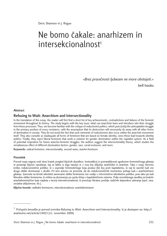 Ne bomo čakale: anarhizem in intersekcionalnost