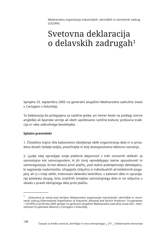 Svetovna deklaracija o delavskih zadrugah