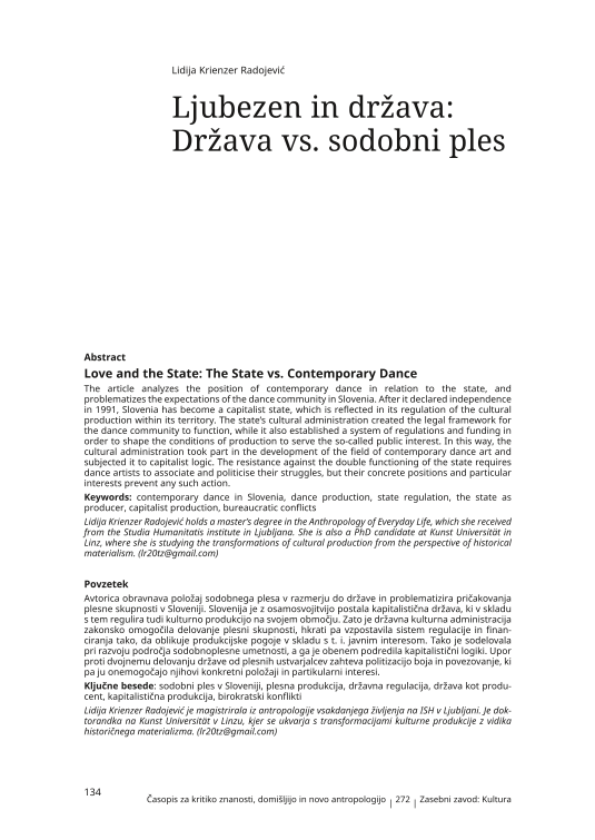 Ljubezen in država: država vs. sodobni ples