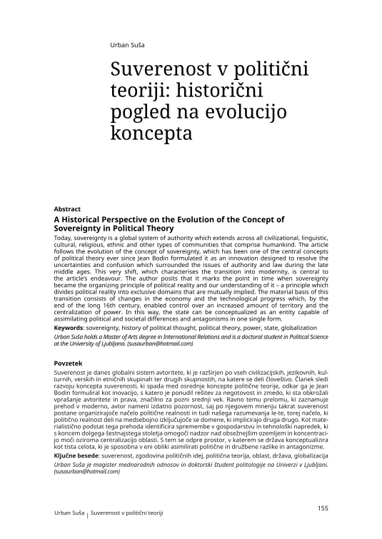 Suverenost v politični teoriji: historični pogled na evolucijo koncepta