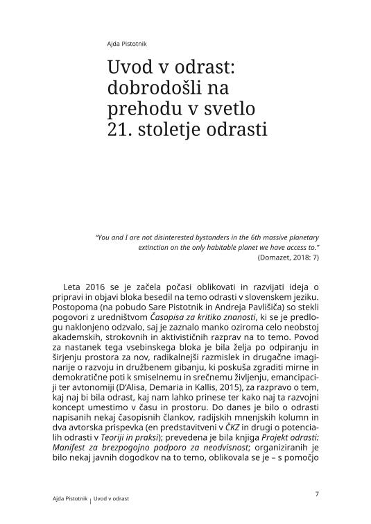 Uvod v odrast: dobrodošli na prehodu v svetlo 21. stoletje odrasti