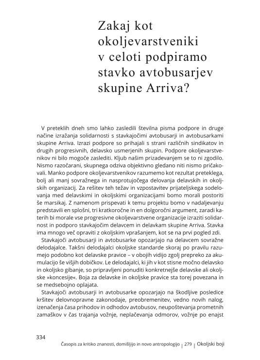 Zakaj kot okoljevarstveniki v celoti podpiramo stavko avtobusarjev skupine Arriva?