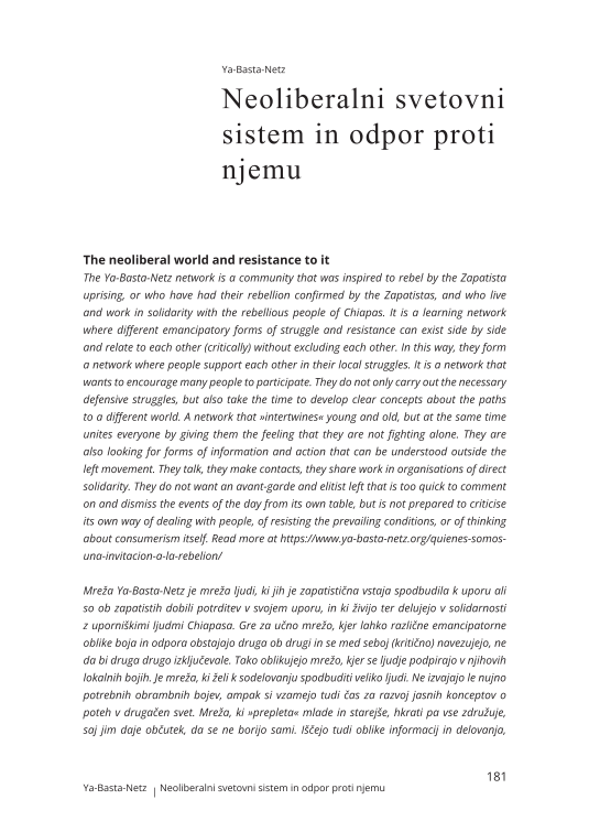 Neoliberalni svetovni sistem in odpor proti njemu