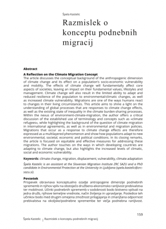 A Reflection on the Climate Migration Concept